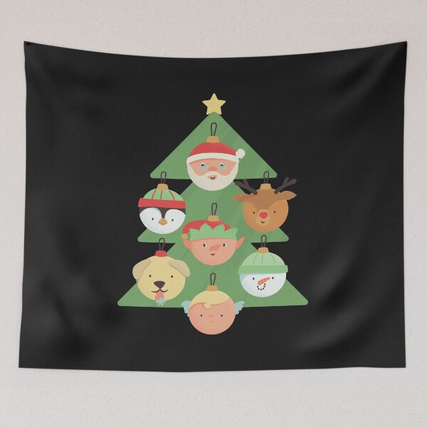 Item preview, Christmas animals and Santa Clauses and elves tree designed and sold by altinvest.