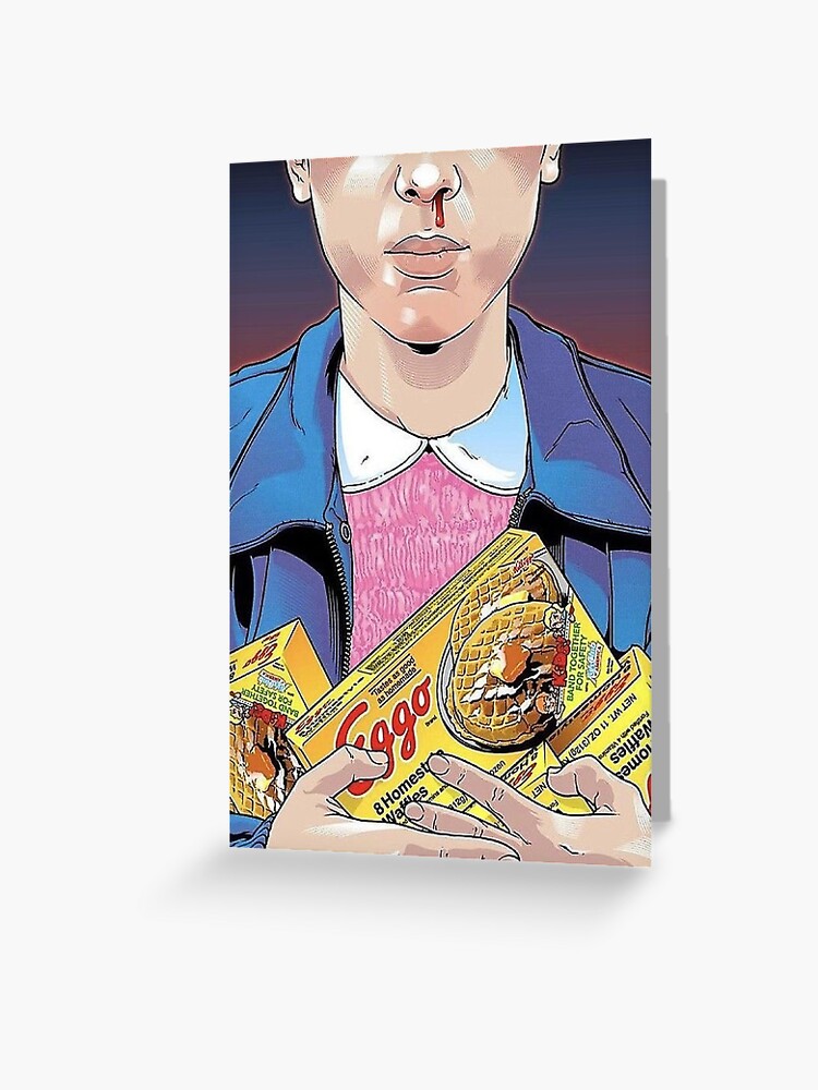 Eleven Waffles Cartoon Greeting Card By Gingerschnapps Redbubble
