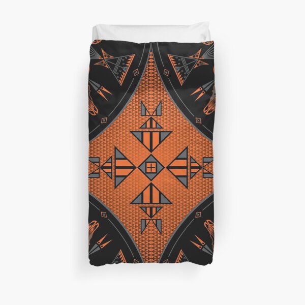 Buffalo Gathering Orange Duvet Cover