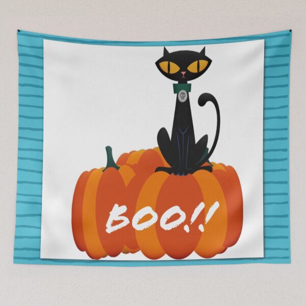 Item preview, Cat on Pumpkin  designed and sold by Judydcreates.