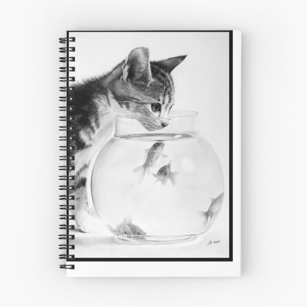 Item preview, Chaton et poisson rouge  designed and sold by Switchin-Shop.