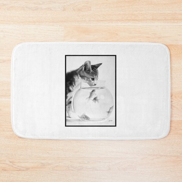 Item preview, Chaton et poisson rouge  designed and sold by Switchin-Shop.