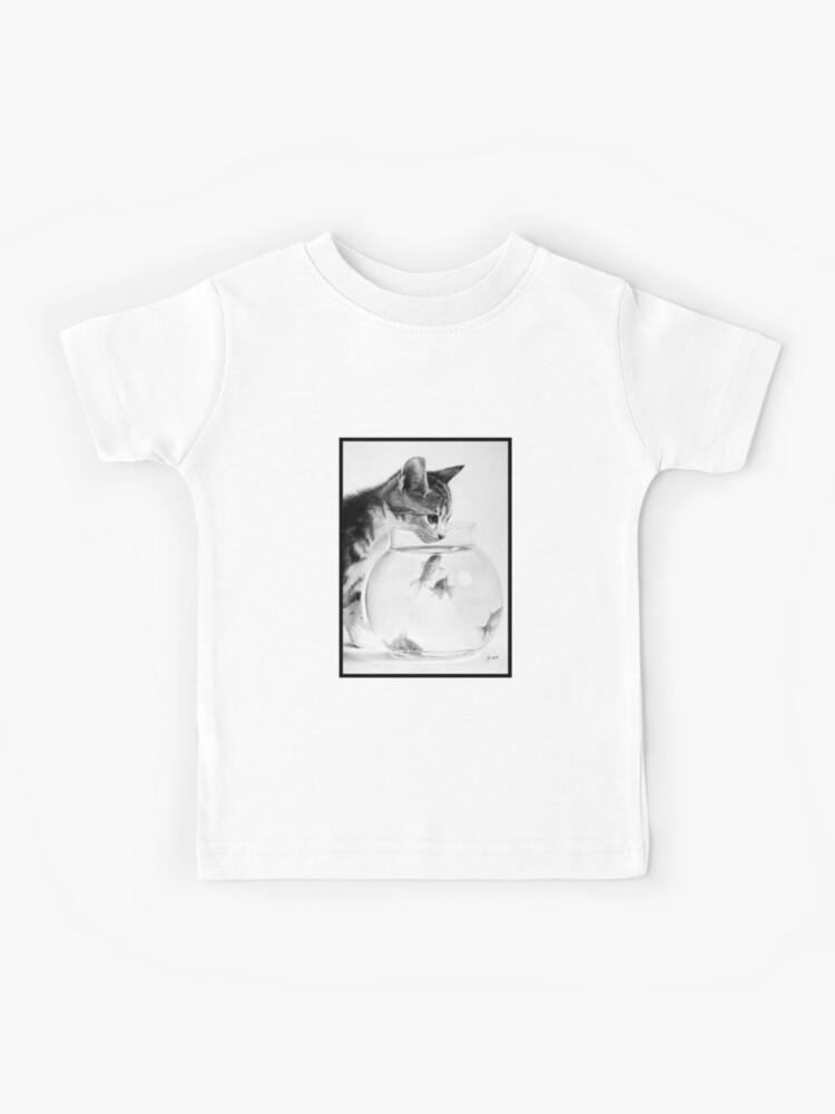 Chaton Et Poisson Rouge Kids T Shirt By Switchin Shop Redbubble