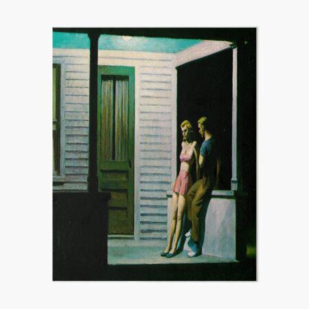 Summer Evening-Edward Hopper Art Board Print