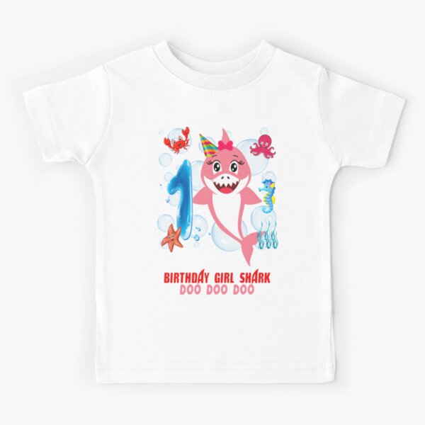 Download Baby Shark 1st Birthday Girl Kids T-Shirts | Redbubble