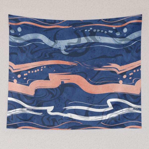 Item preview,  Abstract dragon fire water reflexions // blue and coral designed and sold by SelmaCardoso.