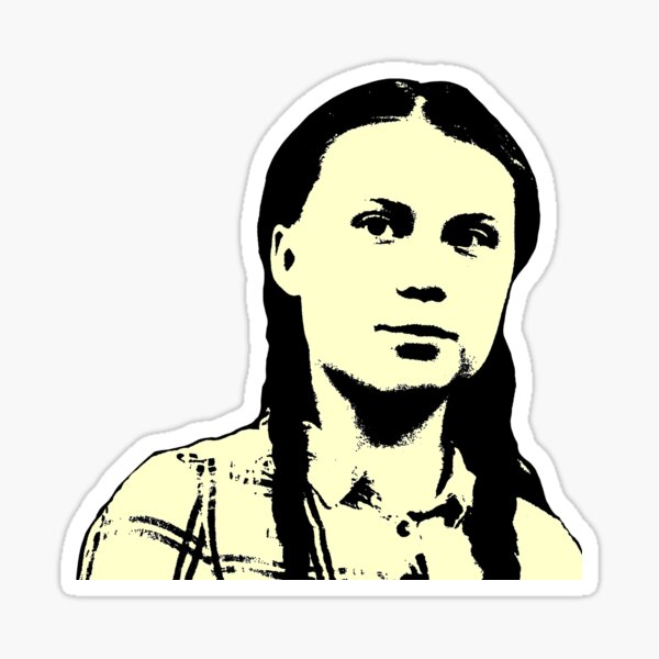 Sticker avec l'œuvre « Sticker CRIT'Air Greta Thunberg » de l'artiste  ALFMDesigns