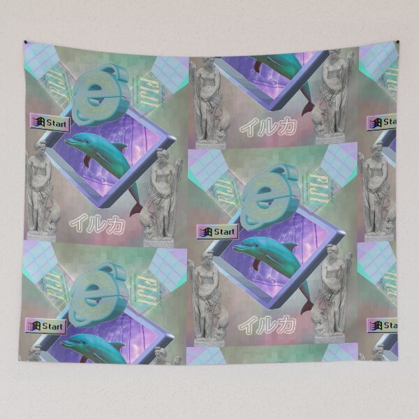 Item preview, Vaporwave dolphin explores the Internet designed and sold by DigitalCleo.