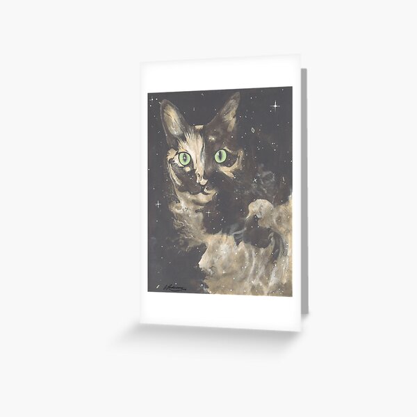 Vista previa del artículo con la obra «Andrómeda el gato espacial», diseñado y vendido por AJRcreations.