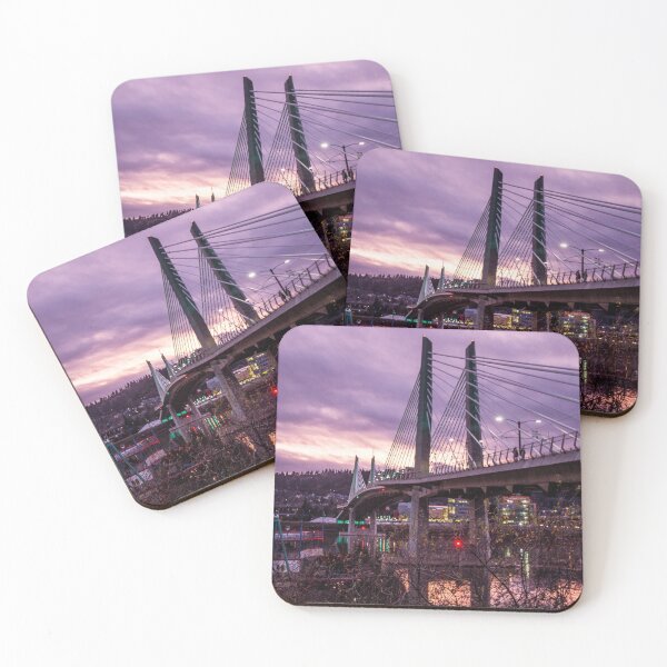 Item preview, Tillikum Crossing in Portland, Oregon at Sunset designed and sold by AvocaSpring.
