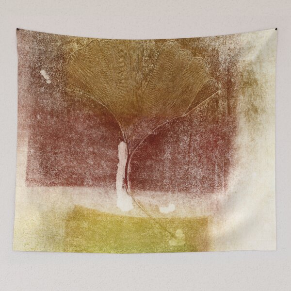 Item preview, Abstract Intaglio Print of a Gingko Leaf on Printmaking paper designed and sold by danielliamgill.