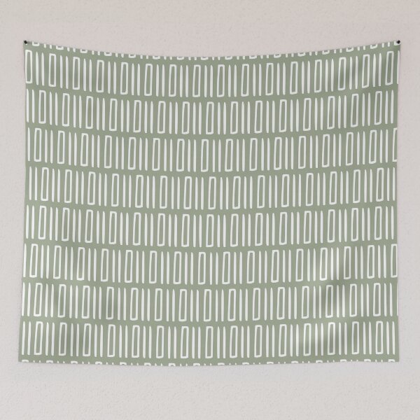 Item preview, Tribal Boho Abstract Pattern, Green and White designed and sold by meggydesigns.