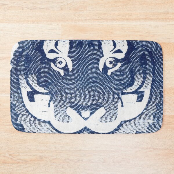 Item preview, Woodblock Print of a Tiger in Blue on Printmaking paper designed and sold by danielliamgill.