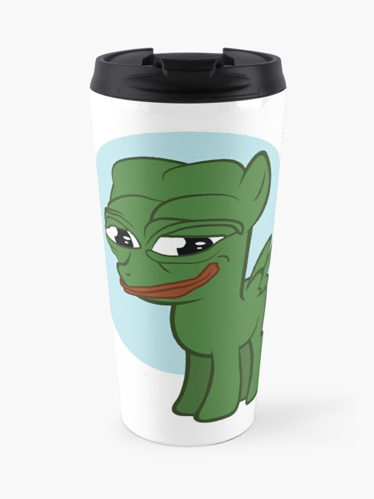 Pepethefrog Smiling My Little Pony Memes War Rare Smug Pepe Frog Animeright Hd Travel Mug By Iresist Redbubble