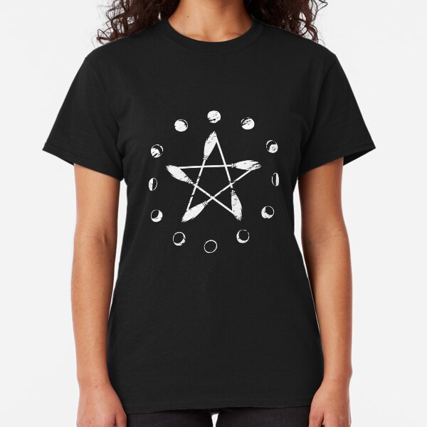 Moon Phase Broom Pentacle Classic T-Shirt