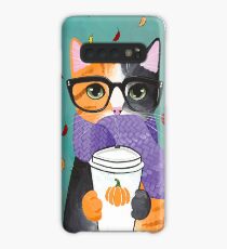 Calico Autumn Coffee Cat Case/Skin for Samsung Galaxy