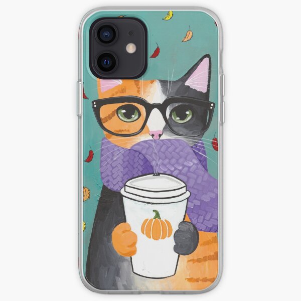 Calico Autumn Coffee Cat iPhone Soft Case