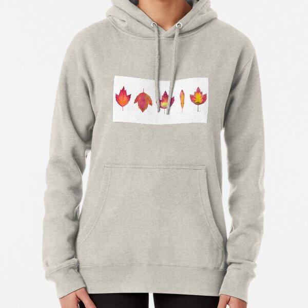 Autumn Pressed Leaves Pullover Hoodie