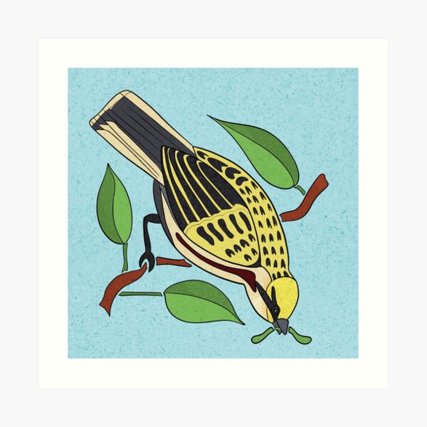 Yellow Bird Chestnut-Sided Warbler Songbird 2 of 9 Art Print