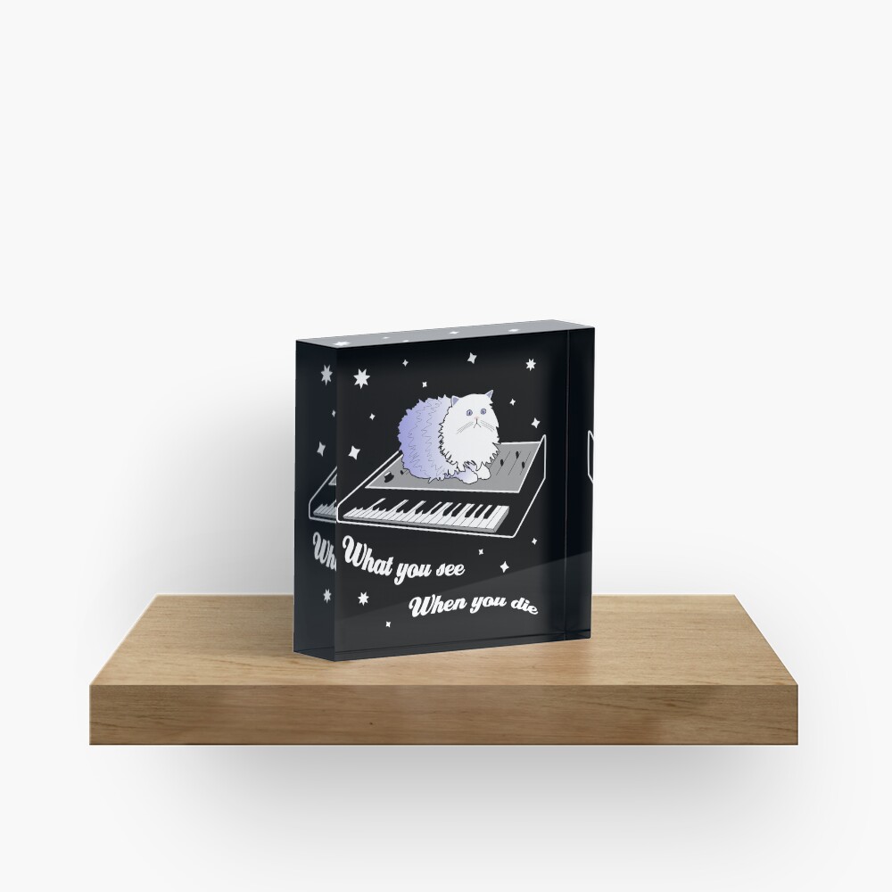 Cat on a Keyboard in Space Acrylic Block