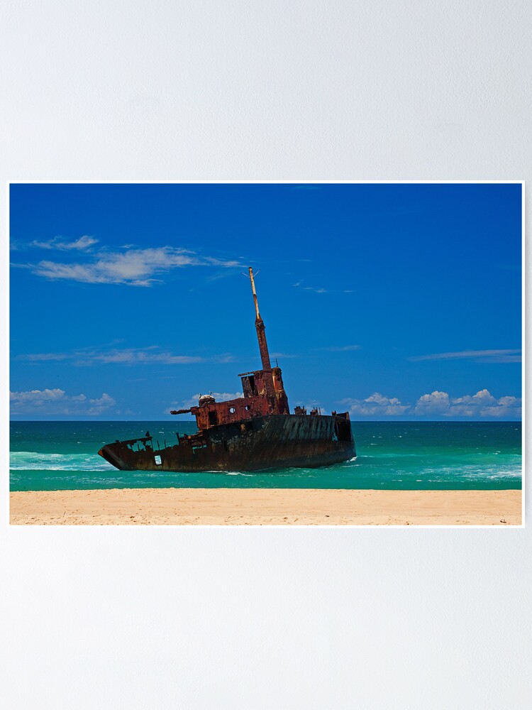 Thumbnail 2 of 3, Poster, Sygna Wreck on Stockton Beach designed and sold by Richard  Windeyer.