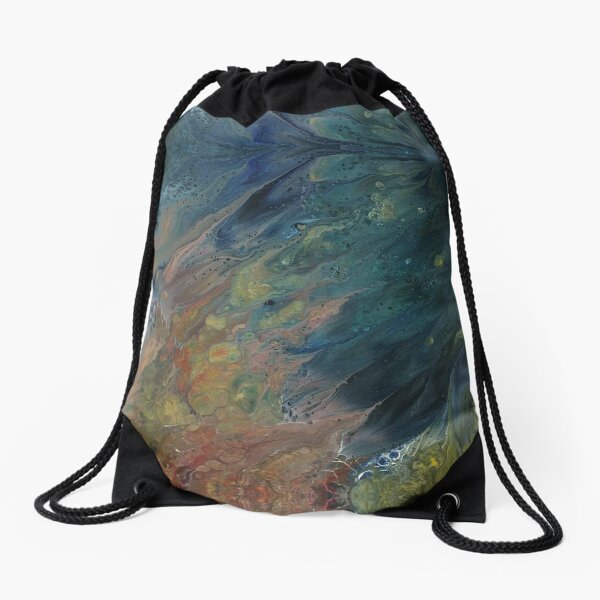 The River Dreams of Spring Drawstring Bag