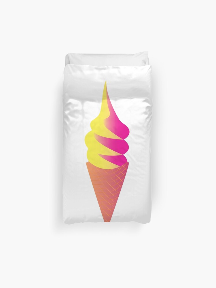 Pink And Yellow Sherbet Fruity Ice Cream Duvet Cover By Blubury