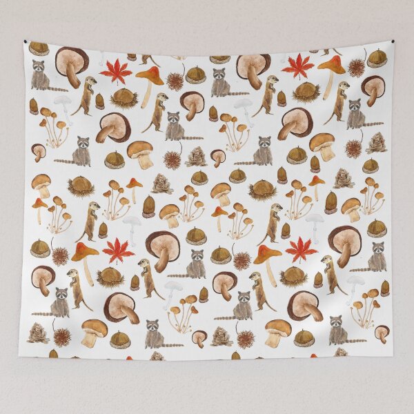 Item preview, autumn pattern watercolor designed and sold by SelenePaintings .