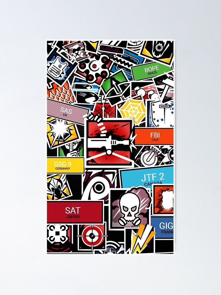 R6 Icon Collage Poster By Ladsadas Redbubble