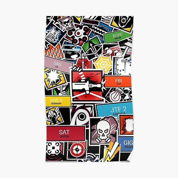 R6 Icon Collage Poster