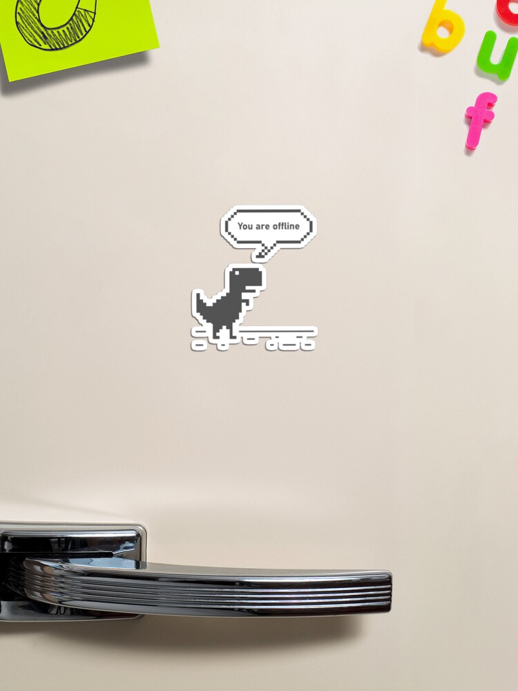 T-rex Run Pixel Art Magnet Offline Dino 8 Bit Chrome 