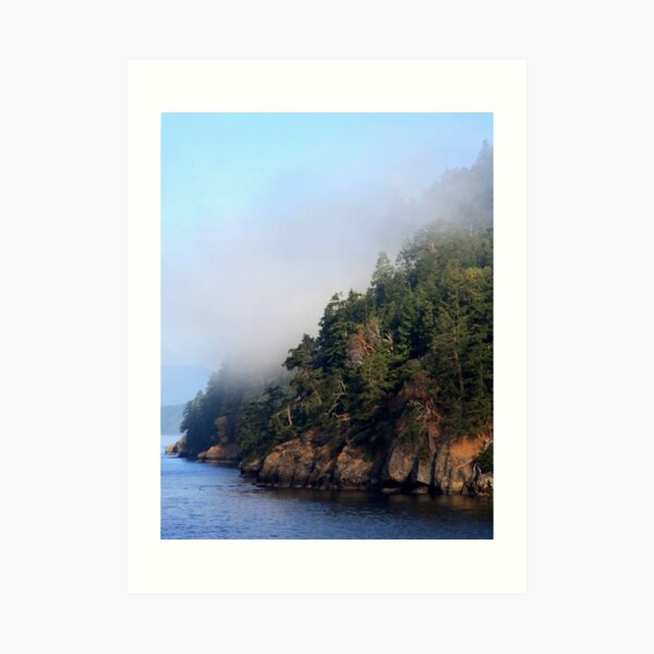 Galiano Island draped in morning mist Art Print
