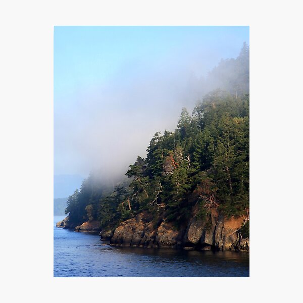 Galiano Island draped in morning mist Photographic Print