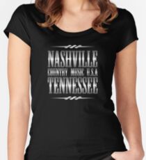 Silver Nashville Tennessee Country Music Women's Fitted Scoop T-Shirt