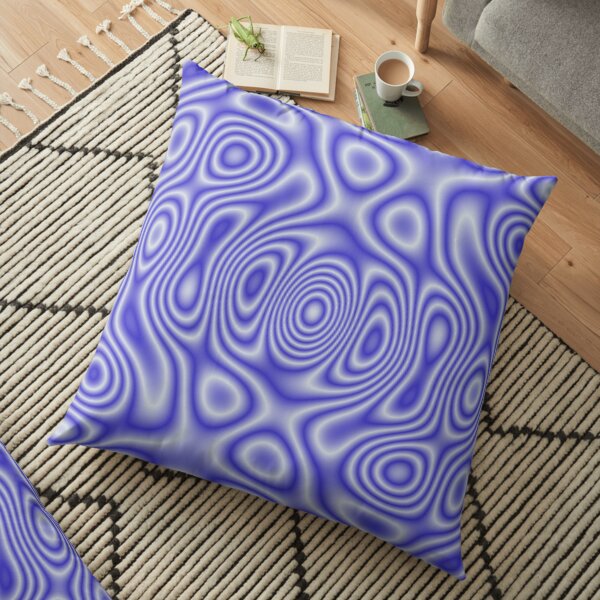 Blue Cosmic Liquid Pattern Floor Pillow