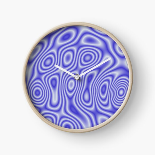 Blue Cosmic Liquid Pattern Clock