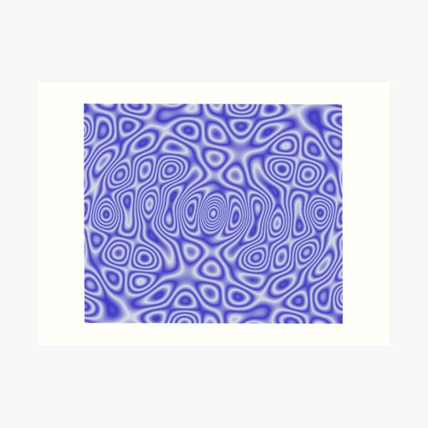 Blue Cosmic Liquid Pattern Art Print