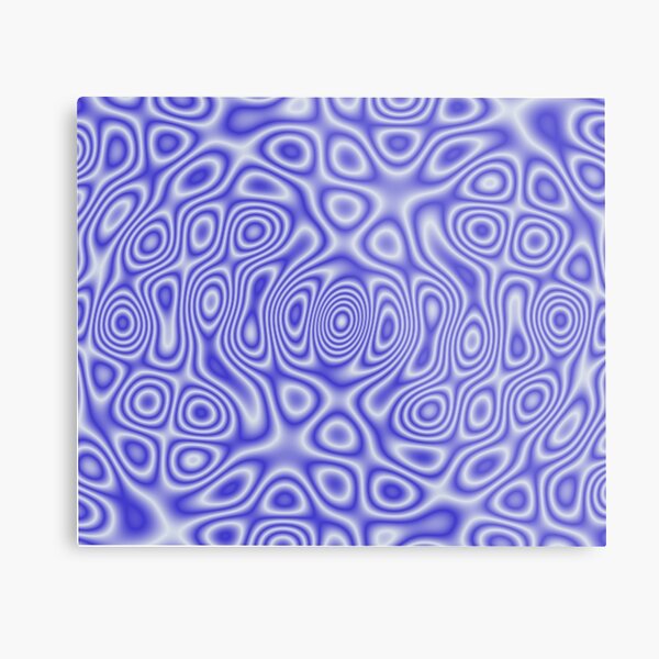 Blue Cosmic Liquid Pattern Metal Print