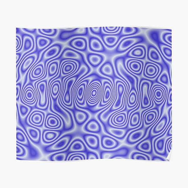 Blue Cosmic Liquid Pattern Poster