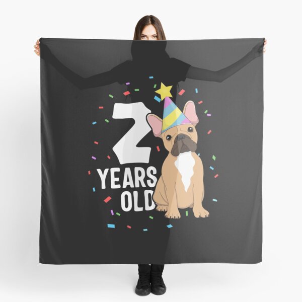 2 Years Old Birthday Outfit French Bulldog Dog Party 2nd Scarf