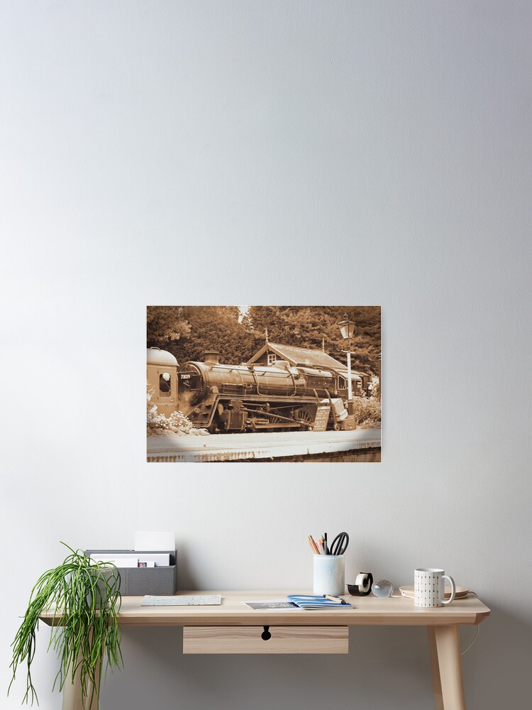 Thumbnail 2 of 3, Poster, Steam past and present designed and sold by bywhacky.