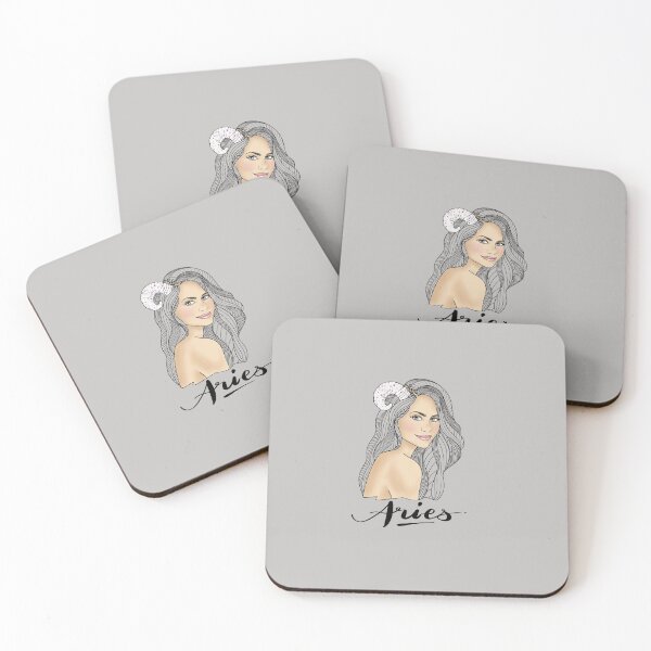 ARIES GIRL by Silvana Arias Coasters (Set of 4)