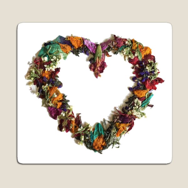 Pressed Flower Heart Magnet