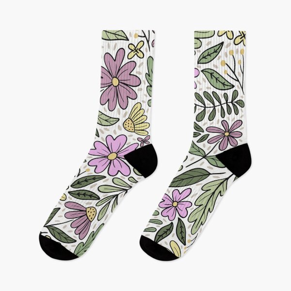 Item preview, Flowers, leaves and seeds pattern, pink, yellow and green designed and sold by HannaPaulina.