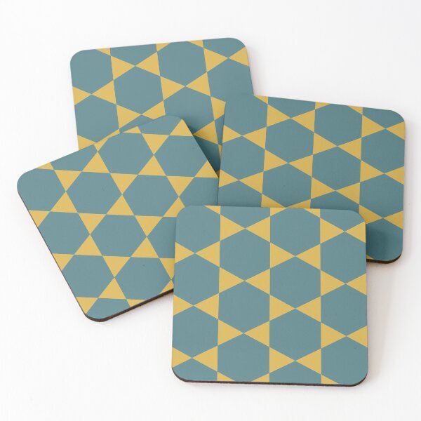 Item preview, Teal and Dark Mustard Yellow Hexagon and Star Pattern. Geometric Minimalist designed and sold by kierkegaard.