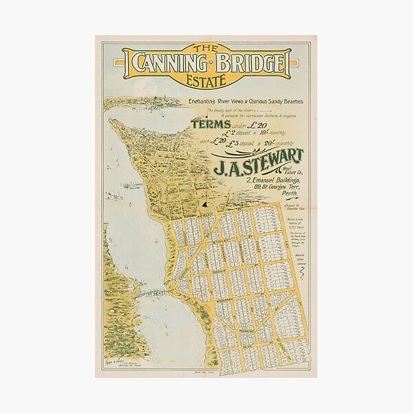Map of Canning Bridge Estate, Perth, Western Australia, 1920, State Library of Western Australia Photographic Print