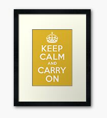 keep calm and carry on Framed Print