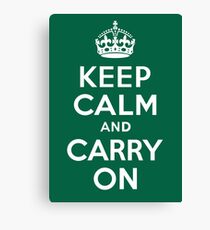 keep calm and carry on Canvas Print