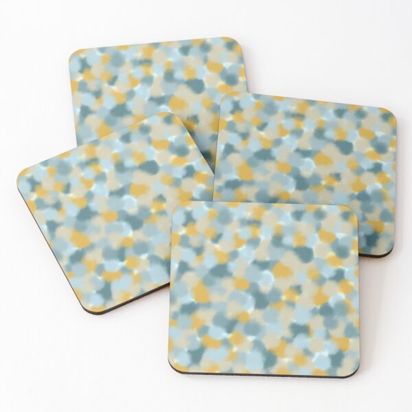 Item preview, Cotton Puff Multicoloured Pattern in Turquoise, Blue, Mustard, and Taupe designed and sold by kierkegaard.