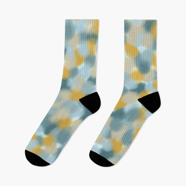 Item preview, Cotton Puff Multicoloured Pattern in Turquoise, Blue, Mustard, and Taupe designed and sold by kierkegaard.